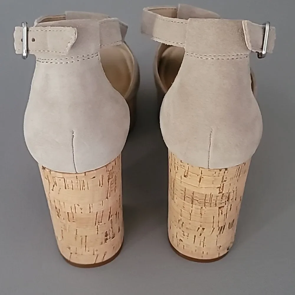 Gianni Bini New Light Suede Cork Platform Sandals 9.5M